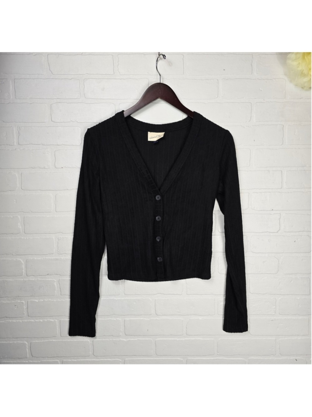 Universal Thread Black Ribbed Cardigan Size Small